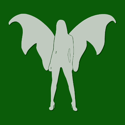 Angel Dark Green Square, par Xavier E. G. Dierick